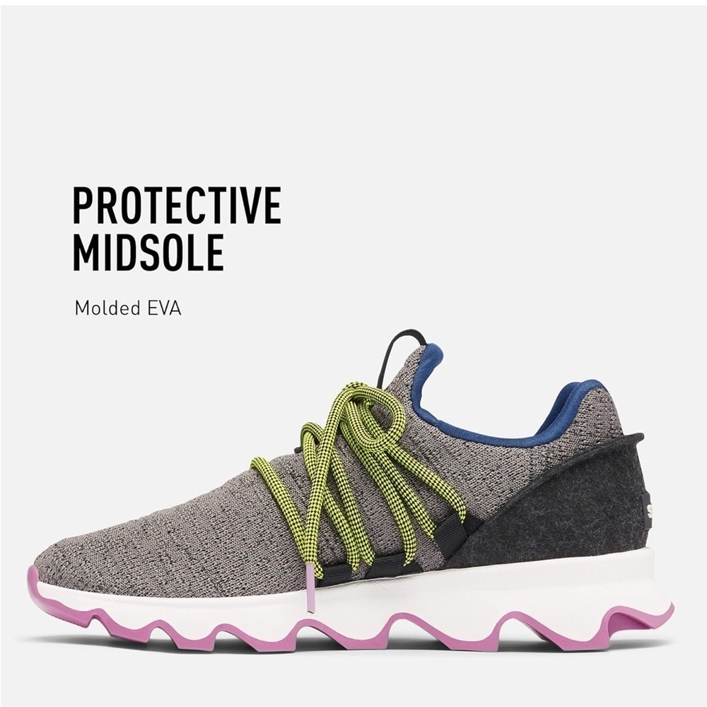 SOREL | kinetic lace up grey knit sneaker - Picture 8 of 9